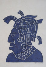 Load image into Gallery viewer, 60&#39;s Mayan Aztec Temple Rubbing - P. Argaez
